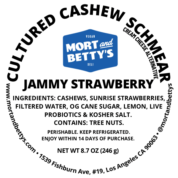 Plain Jane from Mort and Betty’s Cultured Cashew Schmear, Jammy, Scallion, Lemon Herb Chile Cheddar