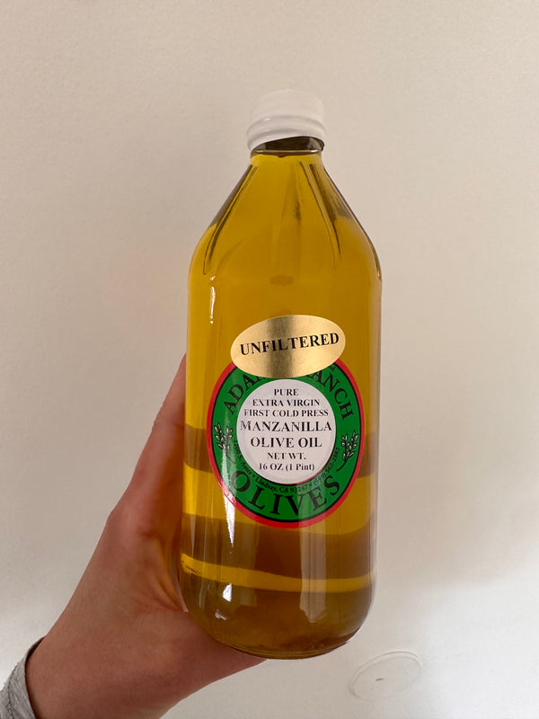 Unfiltered Manzanilla Olive Oil from Adam’s Ranch - 16oz