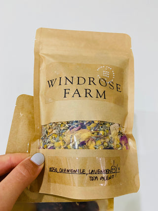 Dry Flower Tea & Smoked Dried Tomatoes from Windrose Farms 1oz