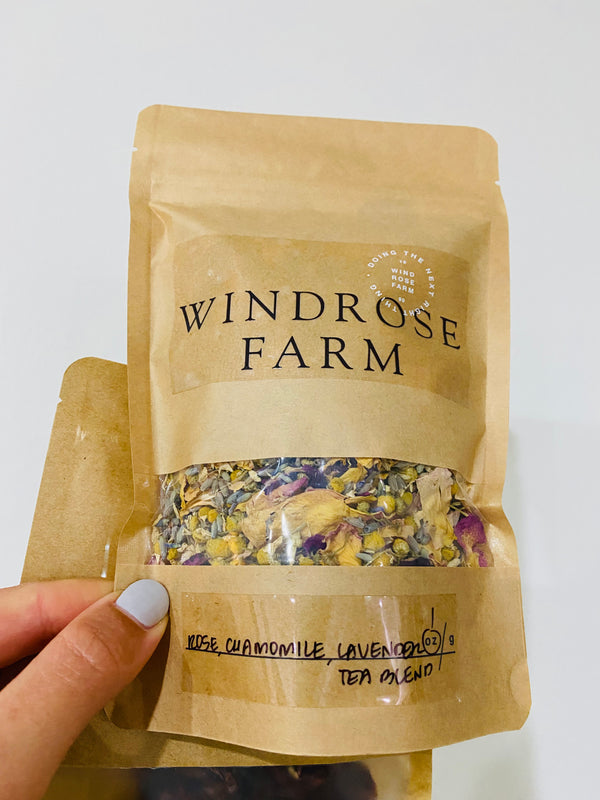 Dry Flower Tea & Smoked Dried Tomatoes from Windrose Farms 1oz